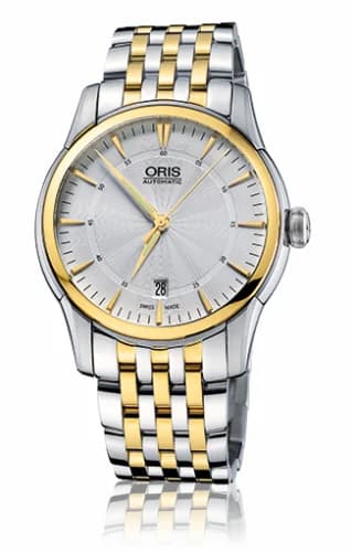 Oris Artelier Date 40 Stainless Steel - Yellow Gold / Silver / Bracelet 01 733 7670 4351-07 8 21 78 x — фото часов Oris Artelier Date 40 Stainless Steel - Yellow Gold / Silver / Bracelet 01 733 7670 4351-07 8 21 78 x — фото часов