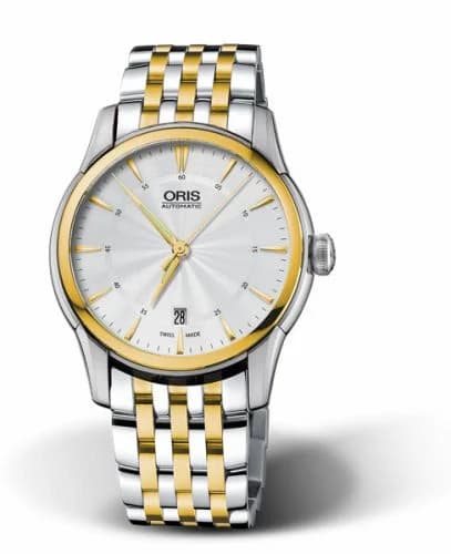 Oris Artelier Date 40 Stainless Steel - Yellow Gold / Silver / Bracelet 01 733 7670 4351-07 8 21 78 — фото часов Oris Artelier Date 40 Stainless Steel - Yellow Gold / Silver / Bracelet 01 733 7670 4351-07 8 21 78 — фото часов
