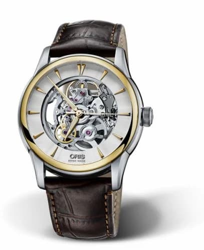 Oris Artelier Skeleton 40.5 Stainless Steel - Yellow Gold 01 734 7670 4351-07 1 21 73FC — фото часов Oris Artelier Skeleton 40.5 Stainless Steel - Yellow Gold 01 734 7670 4351-07 1 21 73FC — фото часов