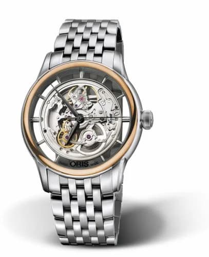 Oris Artelier Translucent Skeleton Stainless Steel - Rose Gold / Bracelet 01 734 7684 6351-07 8 21 77 — фото часов Oris Artelier Translucent Skeleton Stainless Steel - Rose Gold / Bracelet 01 734 7684 6351-07 8 21 77 — фото часов