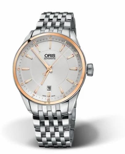 Oris Artix Date 39 Stainless Steel - Rose Gold / Silver / Bracelet 01 733 7713 6331-07 8 19 80 — фото часов Oris Artix Date 39 Stainless Steel - Rose Gold / Silver / Bracelet 01 733 7713 6331-07 8 19 80 — фото часов