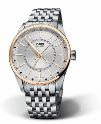 Oris Artix Pointer Moon Date Stainless Steel - Rose Gold / Silver / Bracelet 01 761 7691 6331-07 8 21 80