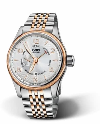 Oris Big Crown Small Second Pointer Day Stainless Steel - Rose Gold / Silver / Bracelet 01 745 7688 4361-07 8 22 32