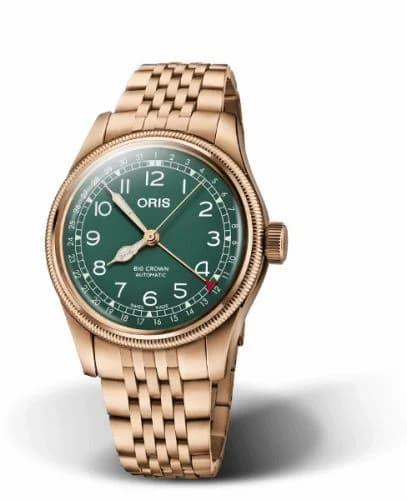 Oris Big Crown Original Pointer Date 40 Bronze / Green / Bracelet 01 754 7741 3167-07 8 20 01 — фото часов Oris Big Crown Original Pointer Date 40 Bronze / Green / Bracelet 01 754 7741 3167-07 8 20 01 — фото часов