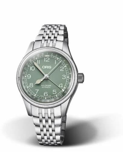 Oris Big Crown Pointer Date 36 Stainless Steel / Green / Bracelet 01 754 7749 4067-07 8 17 22 — фото часов Oris Big Crown Pointer Date 36 Stainless Steel / Green / Bracelet 01 754 7749 4067-07 8 17 22 — фото часов