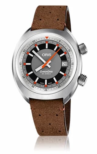 Oris Chronoris Date / Grey / Brown Leather 01 733 7737 4053-07 5 19 43