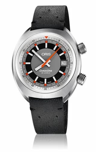 Oris Chronoris Date / Grey / Black Leather 01 733 7737 4053-07 5 19 44
