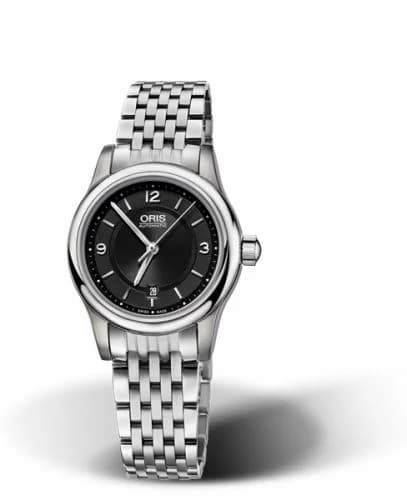Oris Classic Date Lady 28.5 Stainless Steel / Black / Bracelet 01 561 7650 4034-07 8 14 61 — фото часов Oris Classic Date Lady 28.5 Stainless Steel / Black / Bracelet 01 561 7650 4034-07 8 14 61 — фото часов