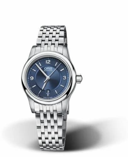 Oris Classic Date Lady 28.5 Stainless Steel / Blue / Bracelet 01 561 7650 4035-07 8 14 61 — фото часов Oris Classic Date Lady 28.5 Stainless Steel / Blue / Bracelet 01 561 7650 4035-07 8 14 61 — фото часов