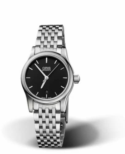 Oris Classic Date Lady 28.5 Stainless Steel / Black / Bracelet 01 561 7650 4054-07 8 14 61 — фото часов Oris Classic Date Lady 28.5 Stainless Steel / Black / Bracelet 01 561 7650 4054-07 8 14 61 — фото часов