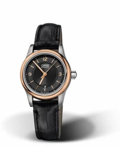 Oris Classic Date Lady 28.5 Stainless Steel - Rose Gold / Black 01 561 7650 4334-07 5 14 11 — фото часов Oris Classic Date Lady 28.5 Stainless Steel - Rose Gold / Black 01 561 7650 4334-07 5 14 11 — фото часов