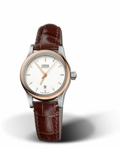 Oris Classic Date Lady 28.5 Stainless Steel - Rose Gold / Silver / Bracelet 01 561 7650 4351-07 5 14 10 — фото часов Oris Classic Date Lady 28.5 Stainless Steel - Rose Gold / Silver / Bracelet 01 561 7650 4351-07 5 14 10 — фото часов