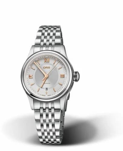 Oris Classic Date Lady 28.5 Stainless Steel / Silver / Bracelet 01 561 7718 4071-07 8 14 10 — фото часов Oris Classic Date Lady 28.5 Stainless Steel / Silver / Bracelet 01 561 7718 4071-07 8 14 10 — фото часов