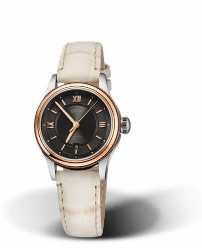 Oris Classic Date Lady 28.5 Stainless Steel - Rose Gold / Grey 01 561 7718 4373-07 5 14 31 — фото часов Oris Classic Date Lady 28.5 Stainless Steel - Rose Gold / Grey 01 561 7718 4373-07 5 14 31 — фото часов