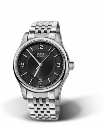 Oris Classic Date 37 Stainless Steel / Black / Bracelet 01 733 7578 4034-07 8 18 61 — фото часов Oris Classic Date 37 Stainless Steel / Black / Bracelet 01 733 7578 4034-07 8 18 61 — фото часов