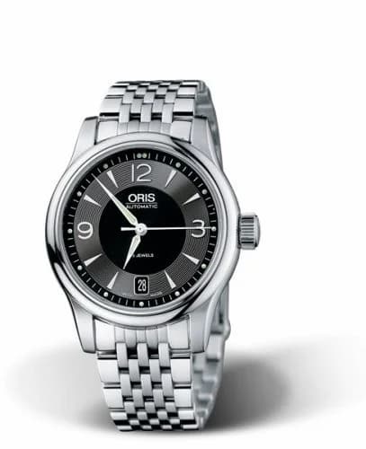 Oris Classic Date 37 Stainless Steel / Black / Bracelet 01 733 7578 4064-07 8 18 61 — фото часов Oris Classic Date 37 Stainless Steel / Black / Bracelet 01 733 7578 4064-07 8 18 61 — фото часов