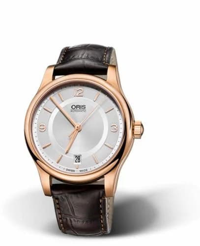 Oris Classic Date 37 Rose Gold / Silver 01 733 7578 4831-07 6 18 10 — фото часов Oris Classic Date 37 Rose Gold / Silver 01 733 7578 4831-07 6 18 10 — фото часов