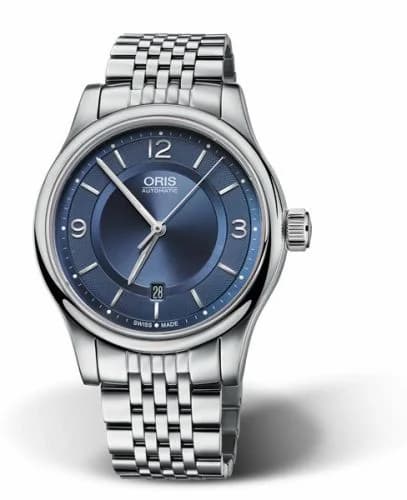 Oris Classic Date 42 Stainless Steel / Blue / Bracelet 01 733 7594 4035-07 8 20 61 — фото часов Oris Classic Date 42 Stainless Steel / Blue / Bracelet 01 733 7594 4035-07 8 20 61 — фото часов