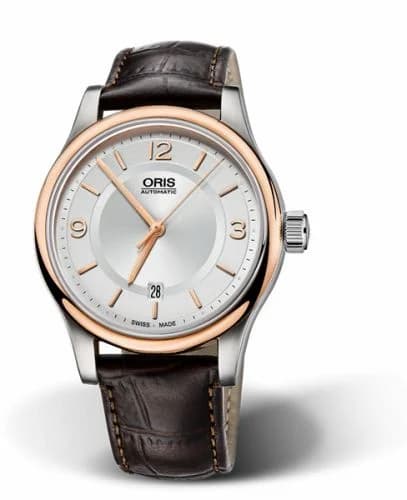 Oris Classic Date 42 Stainless Steel - Rose Gold / Silver 01 733 7594 4331-07 5 20 12 — фото часов Oris Classic Date 42 Stainless Steel - Rose Gold / Silver 01 733 7594 4331-07 5 20 12 — фото часов