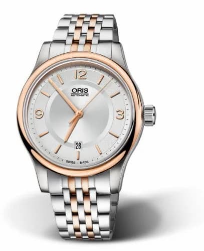 Oris Classic Date 42 Stainless Steel - Rose Gold / Silver / Bracelet 01 733 7594 4331-07 8 20 12 — фото часов Oris Classic Date 42 Stainless Steel - Rose Gold / Silver / Bracelet 01 733 7594 4331-07 8 20 12 — фото часов