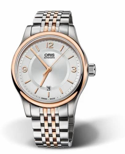 Oris Classic Date 42 Stainless Steel - Rose Gold / Silver / Bracelet 01 733 7594 4331-07 8 20 63 — фото часов Oris Classic Date 42 Stainless Steel - Rose Gold / Silver / Bracelet 01 733 7594 4331-07 8 20 63 — фото часов