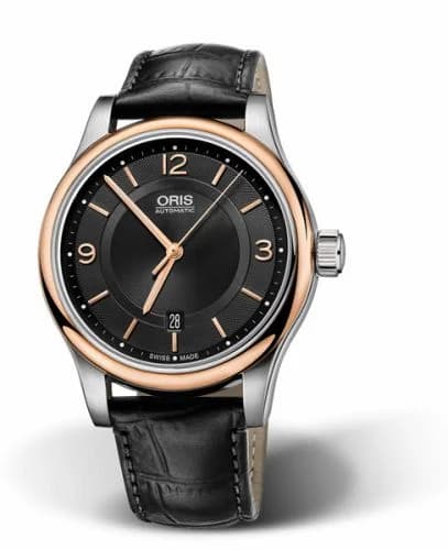 Oris Classic Date 42 Stainless Steel - Rose Gold / Black 01 733 7594 4334-07 5 20 11 — фото часов Oris Classic Date 42 Stainless Steel - Rose Gold / Black 01 733 7594 4334-07 5 20 11 — фото часов