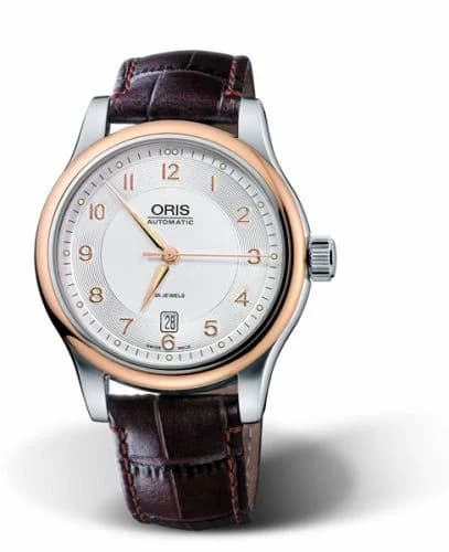 Oris Classic Date 42 Stainless Steel - Rose Gold / Silver 01 733 7594 4361-07 5 20 12 — фото часов Oris Classic Date 42 Stainless Steel - Rose Gold / Silver 01 733 7594 4361-07 5 20 12 — фото часов