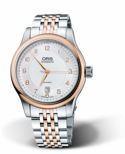 Oris Classic Date 42 Stainless Steel - Rose Gold / Silver / Bracelet 01 733 7594 4361-07 8 20 63 — фото часов Oris Classic Date 42 Stainless Steel - Rose Gold / Silver / Bracelet 01 733 7594 4361-07 8 20 63 — фото часов