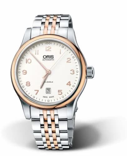 Oris Classic Date 42 Stainless Steel - Rose Gold / Silver / Bracelet 01 733 7594 4391-07 8 20 63 — фото часов Oris Classic Date 42 Stainless Steel - Rose Gold / Silver / Bracelet 01 733 7594 4391-07 8 20 63 — фото часов