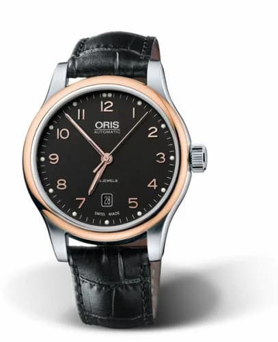 Oris Classic Date 42 Stainless Steel - Rose Gold / Black 01 733 7594 4394-07 5 20 11 — фото часов Oris Classic Date 42 Stainless Steel - Rose Gold / Black 01 733 7594 4394-07 5 20 11 — фото часов