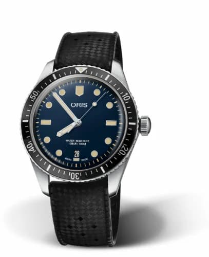 Oris Divers Sixty-Five 40 Stainless Steel / Blue / Rubber 01 733 7707 4055-07 4 20 18 — фото часов Oris Divers Sixty-Five 40 Stainless Steel / Blue / Rubber 01 733 7707 4055-07 4 20 18 — фото часов