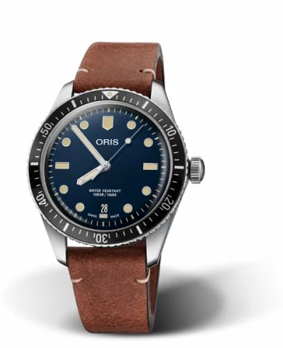 Oris Divers Sixty-Five 40 Stainless Steel / Blue / Calf 01 733 7707 4055-07 5 20 45 — фото часов Oris Divers Sixty-Five 40 Stainless Steel / Blue / Calf 01 733 7707 4055-07 5 20 45 — фото часов