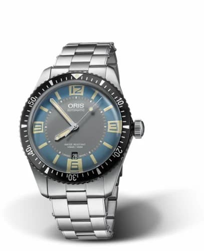 Oris Divers Sixty-Five 40 Stainless Steel / Deauville Blue / Bracelet 01 733 7707 4065-07 8 20 18 — фото часов Oris Divers Sixty-Five 40 Stainless Steel / Deauville Blue / Bracelet 01 733 7707 4065-07 8 20 18 — фото часов