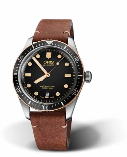 Oris Divers Sixty-Five 40 Stainless Steel / Bronze / Black / Calf 01 733 7707 4354-07 5 20 45 — фото часов Oris Divers Sixty-Five 40 Stainless Steel / Bronze / Black / Calf 01 733 7707 4354-07 5 20 45 — фото часов