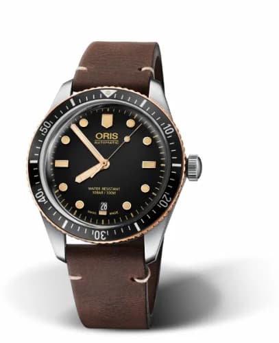 Oris Divers Sixty-Five 40 Stainless Steel / Bronze / Black / Calf 01 733 7707 4354-07 5 20 55 — фото часов Oris Divers Sixty-Five 40 Stainless Steel / Bronze / Black / Calf 01 733 7707 4354-07 5 20 55 — фото часов
