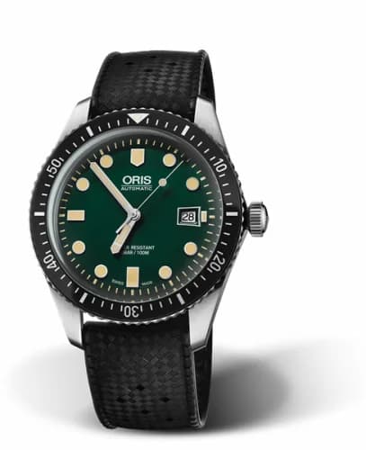 Oris Divers Sixty-Five 42 Stainless Steel / Green / Rubber 01 733 7720 4057-07 4 21 18 — фото часов Oris Divers Sixty-Five 42 Stainless Steel / Green / Rubber 01 733 7720 4057-07 4 21 18 — фото часов