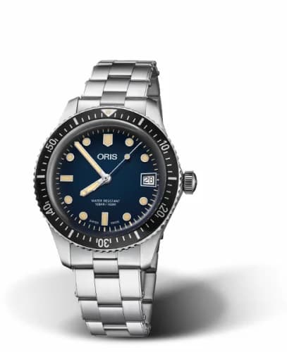 Oris Divers Sixty-Five 36 Stainless Steel / Blue / Bracelet 01 733 7747 4055-07 8 17 18 — фото часов Oris Divers Sixty-Five 36 Stainless Steel / Blue / Bracelet 01 733 7747 4055-07 8 17 18 — фото часов