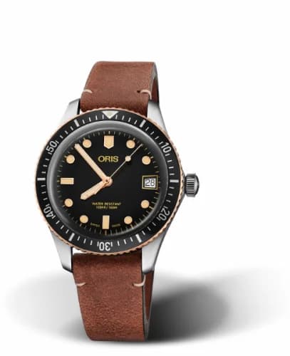 Oris Divers Sixty-Five 36 Stainless Steel / Bronze / Black / Calf 01 733 7747 4354-07 5 17 45 — фото часов Oris Divers Sixty-Five 36 Stainless Steel / Bronze / Black / Calf 01 733 7747 4354-07 5 17 45 — фото часов