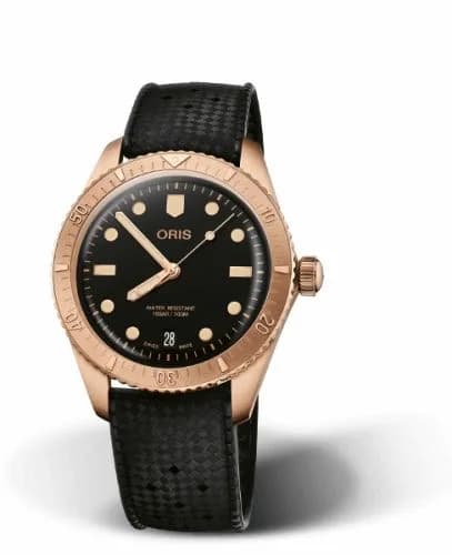 Oris Divers Sixty-Five 38 Cotton Candy Sepia / Tropic 01 733 7771 3154-07 4 19 18BR — фото часов Oris Divers Sixty-Five 38 Cotton Candy Sepia / Tropic 01 733 7771 3154-07 4 19 18BR — фото часов