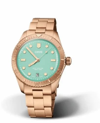 Oris Divers Sixty-Five 38 Cotton Candy Wild Green / Bracelet 01 733 7771 3157-07 8 19 15 — фото часов Oris Divers Sixty-Five 38 Cotton Candy Wild Green / Bracelet 01 733 7771 3157-07 8 19 15 — фото часов