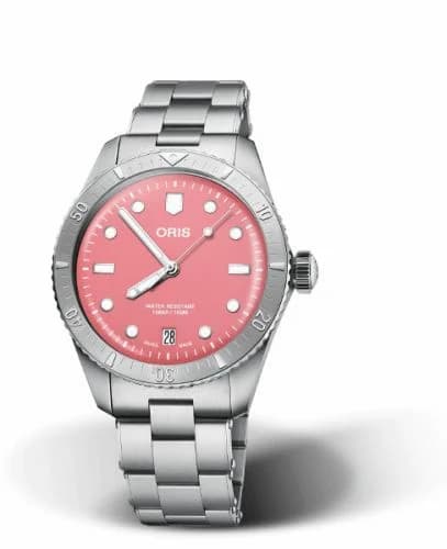 Oris Divers Sixty-Five 38 Cotton Candy Stainless Steel / Pink / Bracelet 01 733 7771 4058-07 8 19 18 — фото часов Oris Divers Sixty-Five 38 Cotton Candy Stainless Steel / Pink / Bracelet 01 733 7771 4058-07 8 19 18 — фото часов