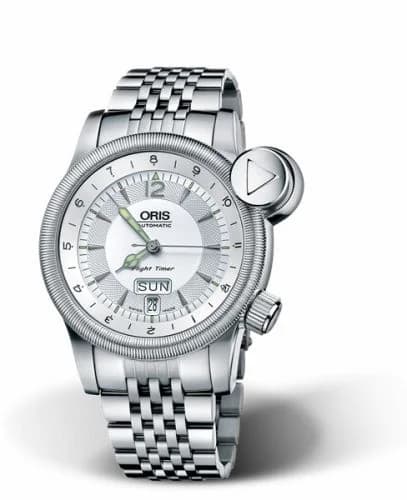 Oris Flight Timer² Day Date Stainless Steel / Black / Leather 01 635 7568 4061-07 8 21 61