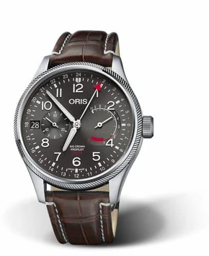 Oris Big Crown ProPilot Calibre 114 Stainless Steel / Grey / Alligator 01 114 7746 4063-Set 1 22 72FC