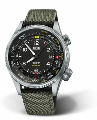Oris Big Crown ProPilot Altimeter Feet / Green Textile 01 733 7705 4134-Set 5 23 14FC — фото часов Oris Big Crown ProPilot Altimeter Feet / Green Textile 01 733 7705 4134-Set 5 23 14FC — фото часов