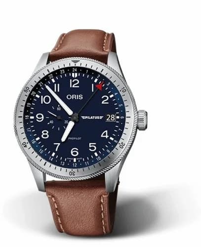 Oris Big Crown ProPilot Timer GMT Stainless Steel / Blue / Pilatus 01 748 7756 4015-Set