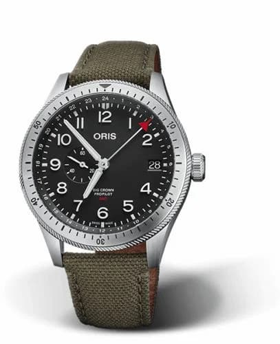 Oris Big Crown ProPilot Timer GMT Stainless Steel / Black / Fabric 01 748 7756 4064-07 3 22 02LC