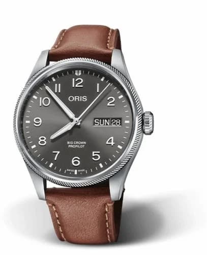 Oris Big Crown ProPilot Big Day Date Stainless Steel / Grey / Leather 01 752 7760 4063-07 5 22 07LC — фото часов Oris Big Crown ProPilot Big Day Date Stainless Steel / Grey / Leather 01 752 7760 4063-07 5 22 07LC — фото часов