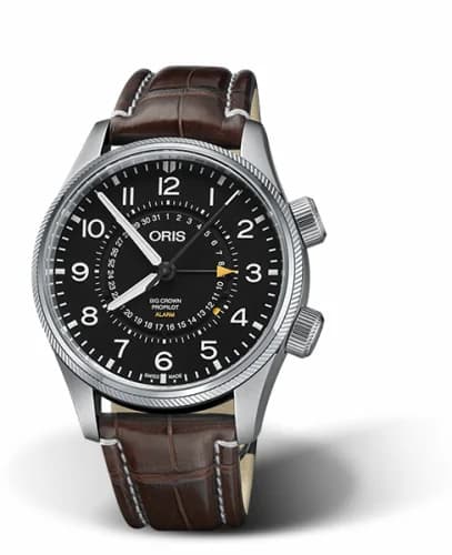 Oris Big Crown ProPilot Alarm Stainless Steel / Black / Alligator 01 910 7745 4084-Set LS