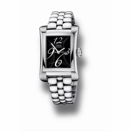 Oris Rectangular Date 25.9 Stainless Steel / Black / Bracelet 01 561 7620 4064-07 8 16 75 — фото часов Oris Rectangular Date 25.9 Stainless Steel / Black / Bracelet 01 561 7620 4064-07 8 16 75 — фото часов