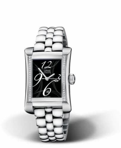 Oris Rectangular Date Diamonds 25.9 Stainless Steel / Black / Bracelet 01 561 7621 4964-07 8 16 75 — фото часов Oris Rectangular Date Diamonds 25.9 Stainless Steel / Black / Bracelet 01 561 7621 4964-07 8 16 75 — фото часов